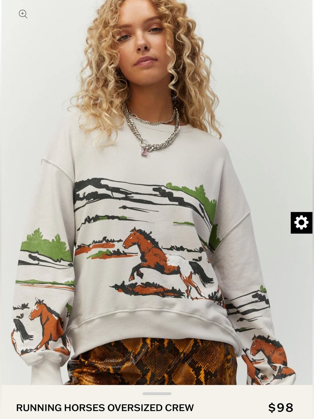 Daydreamer Morning Fog Running Horses Crew Sweatshirt
